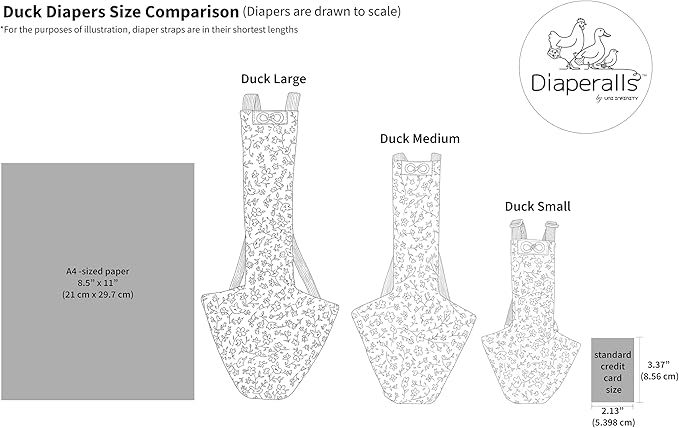 Chicken Diapers Duck Diaper Diaperalls for Hens, Roosters, Ducks, Ducklings - Reusable, Adjustable by Uni Infinity (Black Floral, Duck Small, 1, Count)