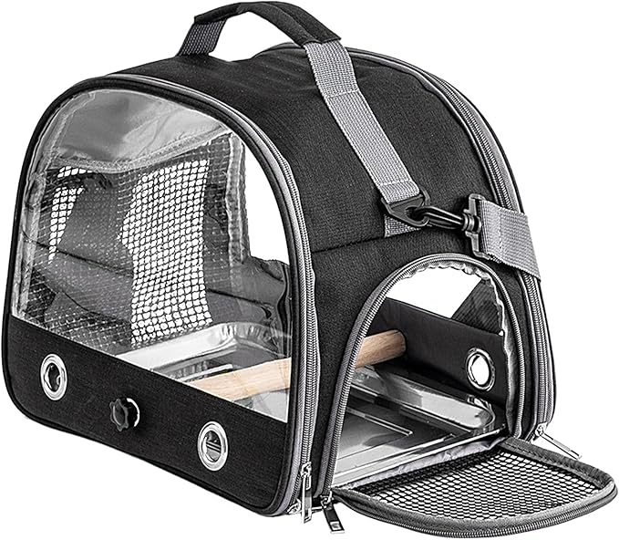 Portable Bird Travel Cage - Parrot Backpack with Strap, Compact Small Birds Carrier | Lightweight Outdoor Cage for Conures Budgies Parakeets Gentoo Parrots Travel Use Transport Companion