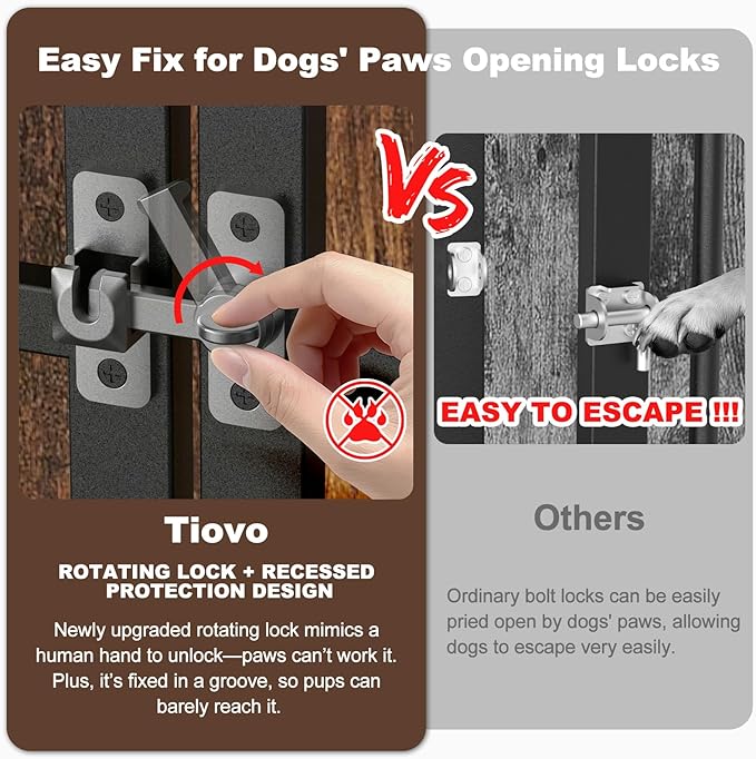 32" Dog Crate Furniture, Heavy Duty Dog Crates, Dog Kennel Furniture Indoor for Small Dog as TV Stand, Wooden Cage End Table for Indoor Decoration, Name Tag Escape-Proof Locks & Double Door