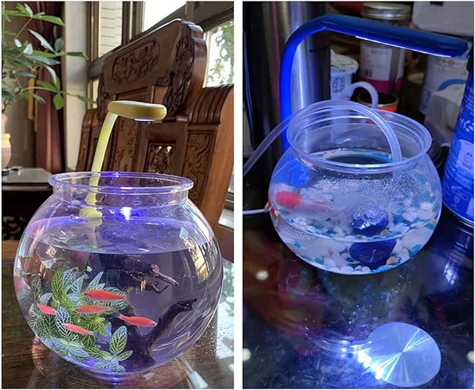 Yuly Plastics Round Aquarium Unbreakable Crystal-Clear Fish Bowls 4 Sizes Vases for Candy Ornament Holder