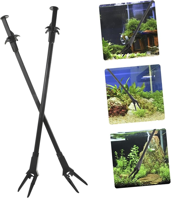 FRCOLOR 4pcs Aquatic Plant Tweezers Tongs for Aquarium Cleaning Fish Feeding Water Plant Tools for Aquatic Environments Black