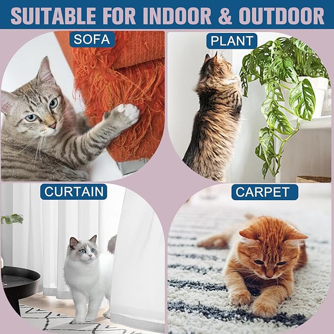 Cat Deterrent Spray, Natural Non-Scratch Spray, Non-Toxic Alcohol Free Formula, Safe Indoor & Outdoor Training Aid, for Dogs and Kittens, Curtains, Furniture, Sofas, Cushions, 120ml/pc (2)
