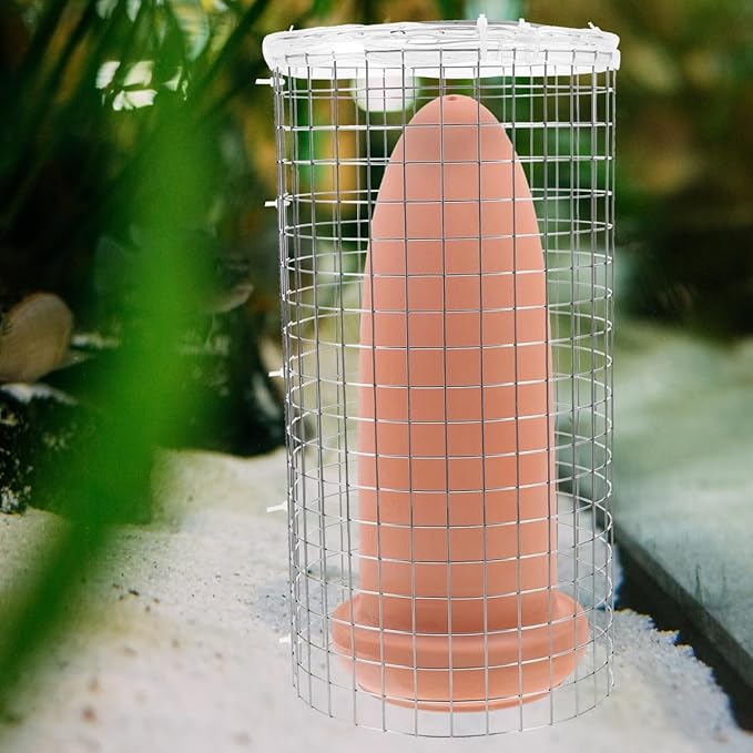 Yardwe Fish Spawning Breed Cone and Shrimp Breeding Bucket, Ceramic Breeder Box for Aquarium Freshwater Fish and Angelfish Reproduction with Isolate Net, 9.05X3.93X3.93Inch