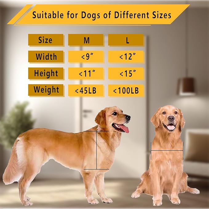 Large Dog Door, Magnetic Door for Pets up to 100 lb, 16.9" × 13.9" Doggie Door, Suitable for Interior & Exterior Doors