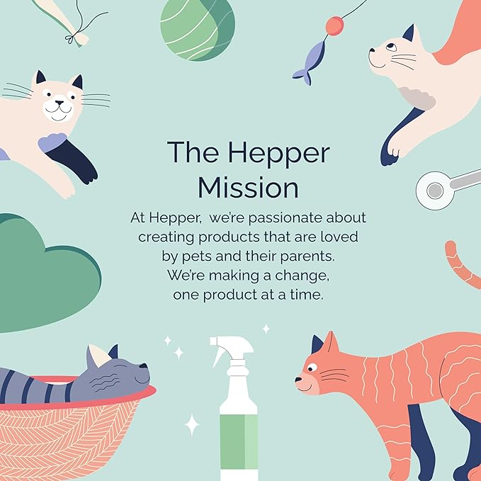 Hepper Advanced Bio-Enzyme Pet Stain & Odor Eliminator Spray - Smell, Stain & Urine Remover for Cats, Dogs & Other Animals - 32oz Spray Safe for the Home - Neutral