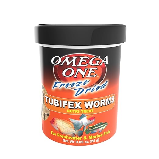 Omega One Freeze Dried Tubifex Worms, 0.85 oz