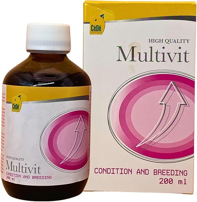 CéDé Multivit 200ml – Vitamin Supplement for Ornamental Birds, Singing and Moulting, Healthy and Shiny Plumage, Ideal for Canaries, Finches, Parrots, Essential Vitamins & Nutrients for Optimal Health