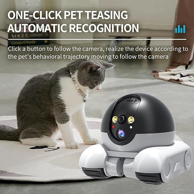 Pet Camera Home Security Camera,1080P Indoor Movable Cameras,2 Way Talk,Motion Detection,Night Vision,Wireless House Movable Cameras with APP Remote Control for Cats Dogs