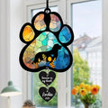 LOVELYPOD Personalized Dog Memorial Suncatcher, Custom Pet Memorial Gifts for Loss of Dog, SunCatcher Gift for Someone Who Lost A Pet, Stained Glass Acrylic Sympathy, Hanging Garden Decor with Paw