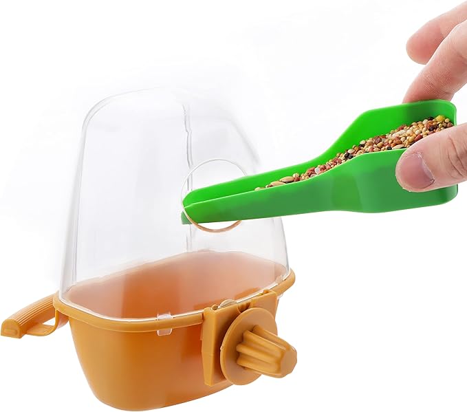 2 Pcs Small Bird Slot Feeder No Mess Cage Hanging Feeder Cup Plastic Food Feeding Box