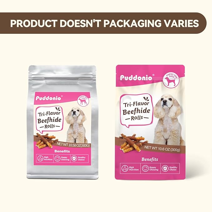 Dog Treats Rawhide Sticks with Chicken, Duck & Chicken Liver, Triple Flavor Beefhide Chews for Small & Medium Dogs, 5 Inch, 15 Count, 10.58 oz