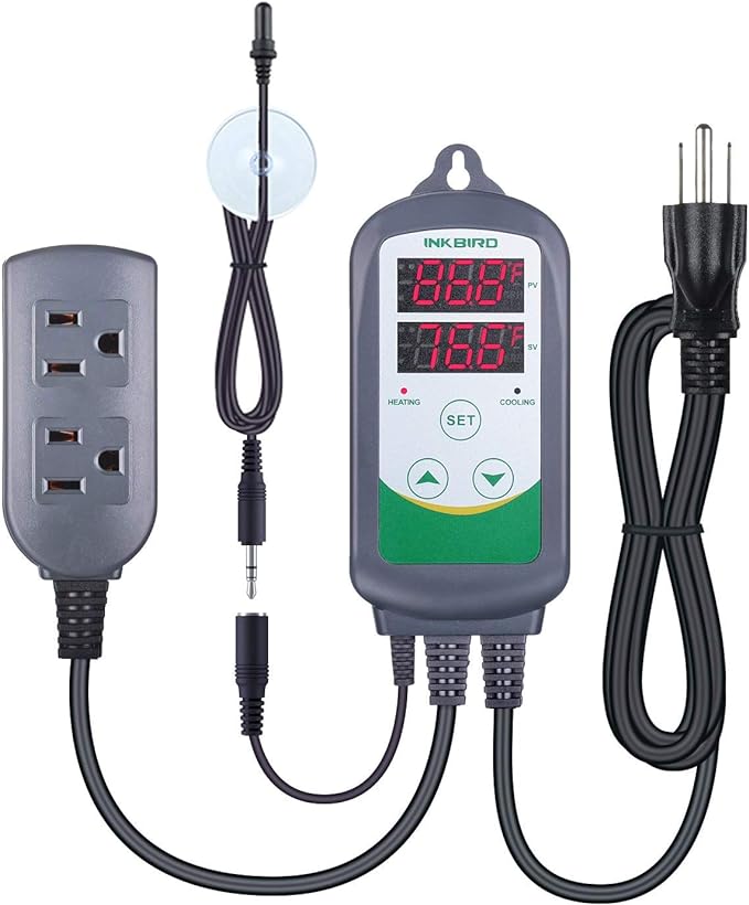 Inkbird ITC-308S Aquarium Heating and Cooling Dual Stage Temperature Controller Freshwater Saltwater Aquarium Tropical Fish Ornamental Shrimp