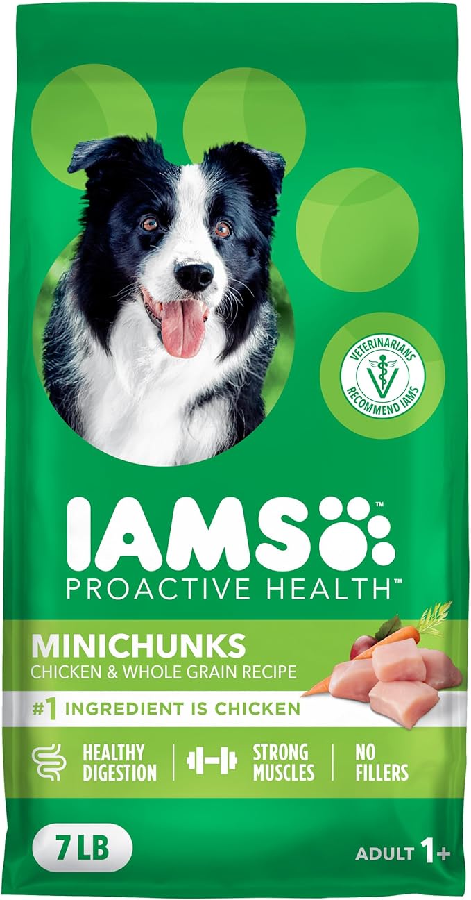 IAMS Proactive Health Adult Minichunks Dry Dog Food Chicken & Whole Grain Recipe, 7 lb. Bag