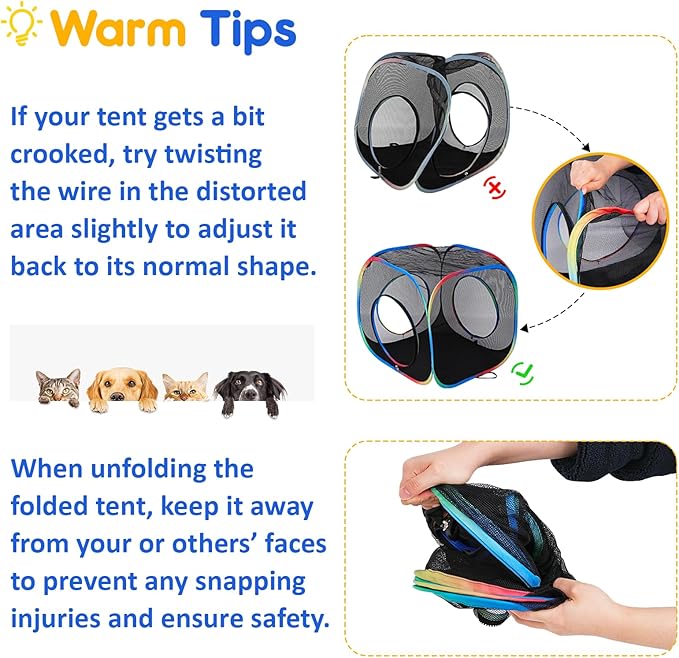 Outdoor Cat Enclosure - 5-in-1 Portable Cat Tunnels with Tent, Cube, Collapsible Catio for Cat Run Outside, Pop up Enclosed Playground for Indoor Cats, Kitty & Small Animals