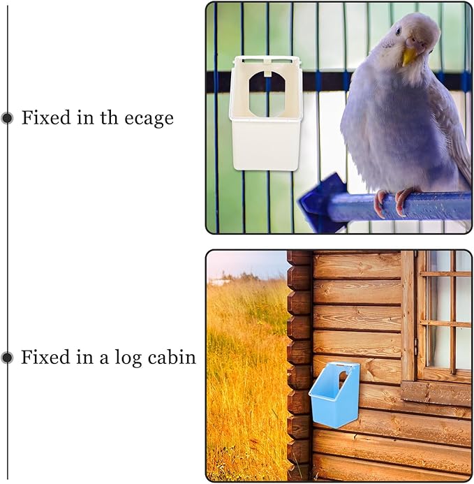 Milisten 4pcs Pigeon Cage Hanging Feeder Boxes with Lid Multifunctional Small Bird Feeding and Watering Container for Parrot and Cage Accessories Plastic Bird Feeders