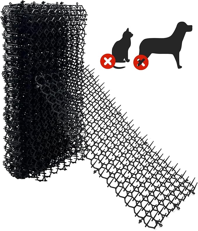 Fhiny 8"×16" Cat Deterrent Mat,12 Pack Cat Scat Mat with Spike Cat Repellent for Kitten Coverage Digging Deterrent Training Network for Animals (12 Pack/8"×16")