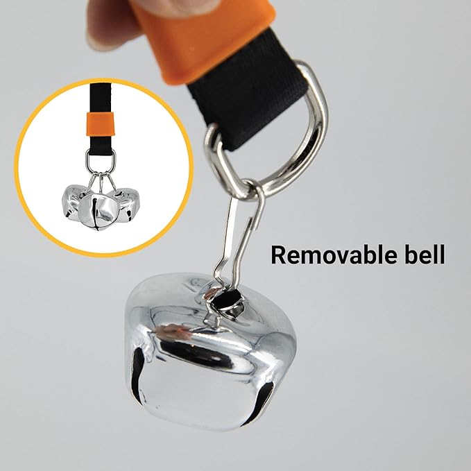 SVD.PET Puppy Bell Doorbell, Dog Bell for Potty Training, Attached to doorknob or Anywhere Near The Door, Length and Height Adjustable (Black)