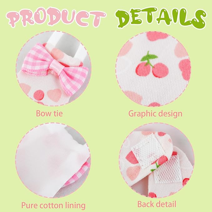 Bird Diaper Flight Suit, 3-Packs Lightweight Reusable Washable Elastic-Straps Parrot Clothes for Peony/Monk Parakeet, Prevents Poop Leaks & Feather Pecking (Peach+Orange+Watermelon, M)