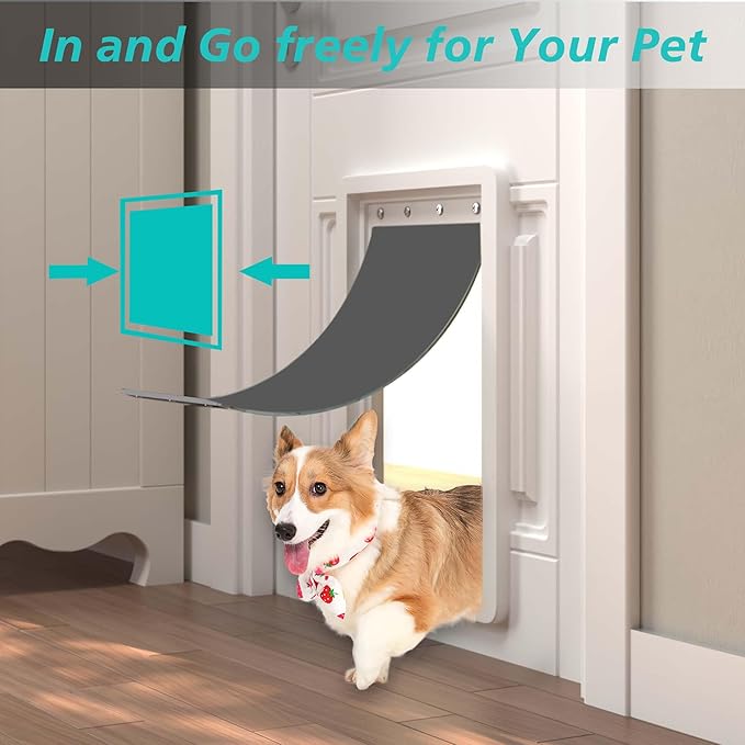 2PACK Medium Dog Door Replacement Flaps with Screws, Compatible with Petsafe Freedom PAC11-11038, Weather-Proof & Warp-Resistant, Dog and Cat Flap, 12 7/8'' × 8 1/8''