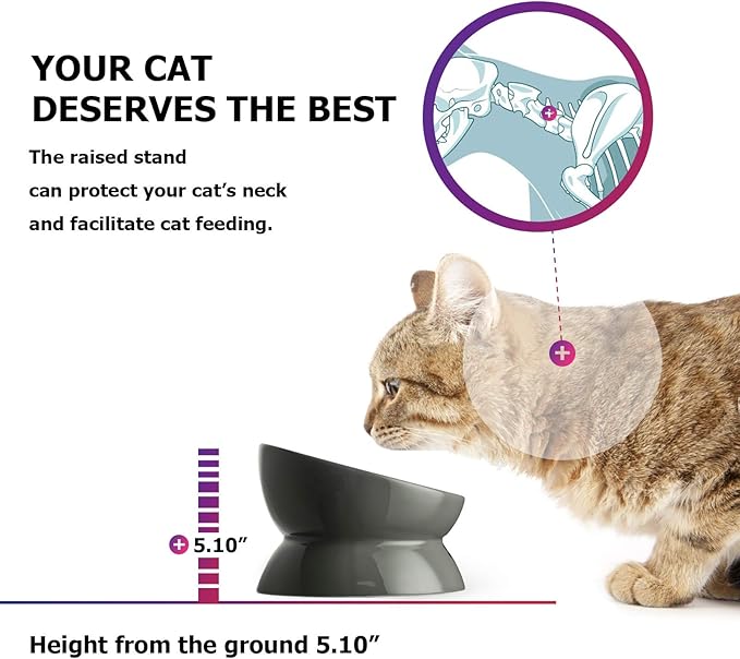 Y YHY Cat Bowls,Grey