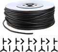 JIH Aquarium 320 Feet Standard 3/16" Black Flexible Airline Tubing with Black Plastic Connectors for Fish Tank,Terrariums, and Hydroponics (320 Feet with connectors)