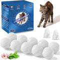 Cat Deterrent Outdoor, Natural Peppermint Oil Cat Repellent Outdoor, 10 Pack Cat Deterrent Balls Outdoor Indoor to Keep Cats Out of Yard, Garden, Lawn, Prevent Scratch and Chew, Keep Cats Away