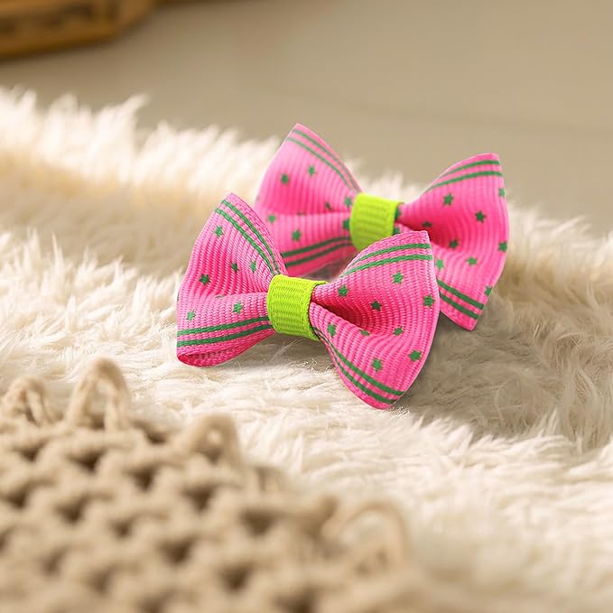 Puppy Dog Hair Bows: with Rubber Bands Small Pet Grooming Girl Doggy Accessories Gifts 60pcs (30 Pairs)