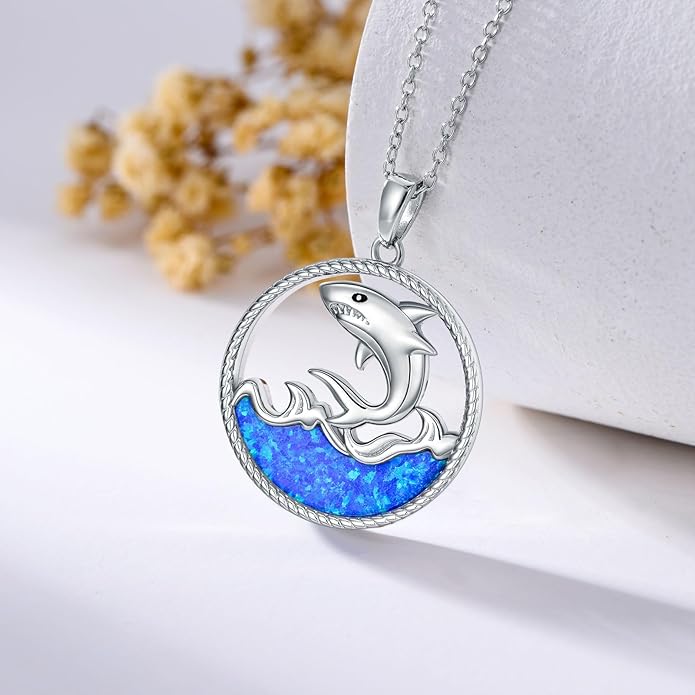 KZX Cat/Dog/Phoenix/Eagle/Whale/Shark/Puffin/Starfish/Chicken/Butterfly/Owl/Bee/Frog/Seahorse Necklace Sterling Silver Animal Pendant Jewelry Gift for Women