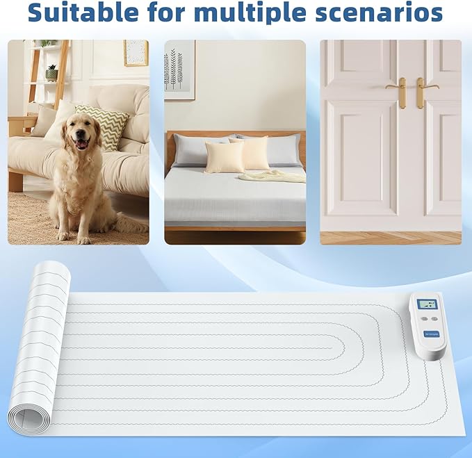 Indoor Pet Training Mat, Rechargeable Electric Shock Mat for Dogs and Cats,Dog Repellent Mat for Couch, Bed, Table - Effective Training & Keep Away Pad (12"X60")