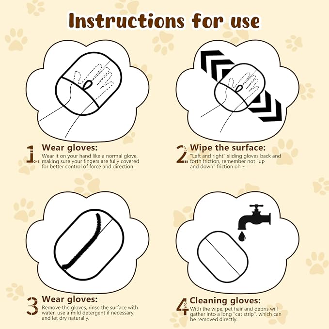2Pcs Magic Brush Pet Hair, Pet Hair Remover Gloves for Cats & Dogs, Reusable Electrostatic Pet Hair Remover Glove for Couch Furniture, Carpet, Curtain