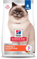 Hill's Science Diet Perfect Digestion, Senior Adult 7+, Digestive Support, Dry Cat Food, Chicken, Barley, & Whole Oats, 6 lb Bag