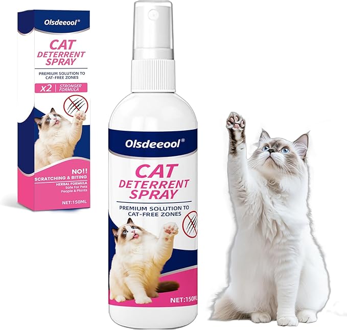 Cat Deterrent Spray,150ml Natural Repellent Spray,Scratch Deterrent for Furniture, Sofas, Rugs, Curtains, Plants,Indoor & Outdoor Keep Cats Kittens Away