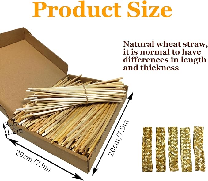 Hamiledyi Natural Bird Toys Foraging Parrot Shredding Toys Wheat Straw Chewing Toy for Cockatiel Lovebird Parakeet Budgie Small-Medium Birds (100 Pieces)