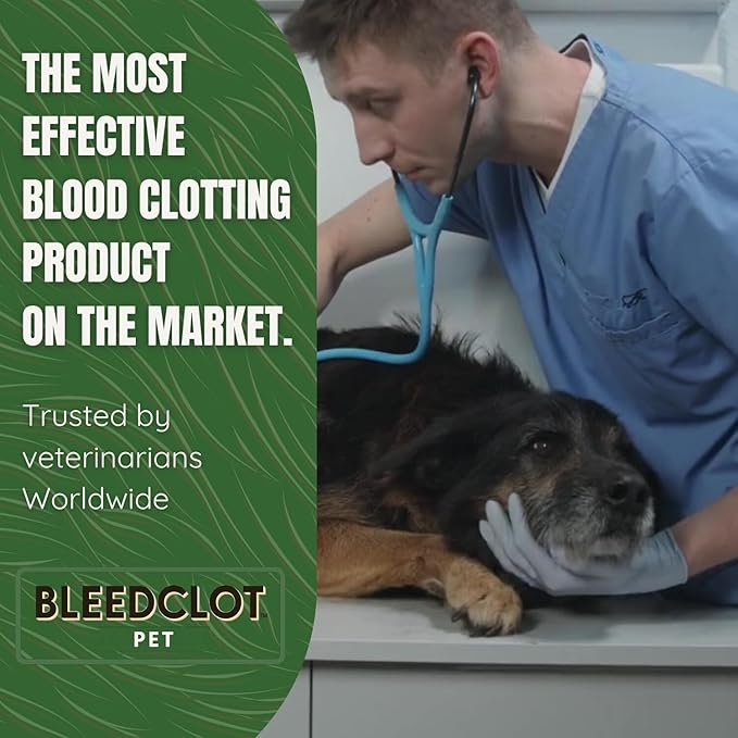FirstAid Blood Clotting Powder | Stop Bleeding on All Animals Guaranteed | Minor Cuts to Arterial Bleeding | from Makers of BleedStop | Veterinarian + Household Use (1 Pouch, 5 oz)