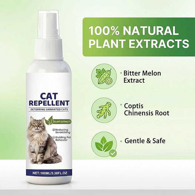 Cat Training Spray with Natural Bitter Extract - Stop Scratching Furniture & Urine Marking, Gentle Deterrent for Indoor Use, Keep Cats Off Counters, Beds, Curtains