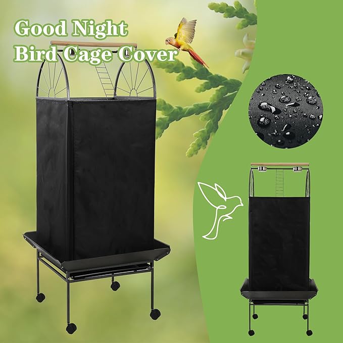 68'' Large Parrot Cage, Large Bird Cages for Parrots,Conure Cage for Birds, Cockatiel Cage with Birdcage Cover,Play Top,Feeders,Slide-Out Tray,Seed Catcher for Cockatoo,African Grey,Lovebird