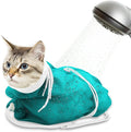 Cat Bathing Bag, Breathable Mesh Cat Shower Bag Anti Scratch Adjustable Cat Grooming Bag for Nail Trimming Polyester Soft Washing Bag