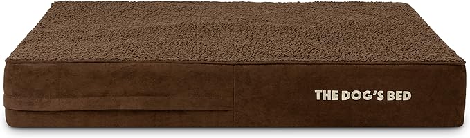 The Dog’s Bed Orthopedic Memory Foam Dog Bed Mattress, Plush Fabric, Brown Plush, Large, 6-Inch