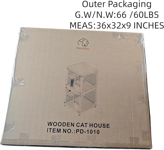 Large Cat House 4 Tiers Outdoor Catio with Removable Platforms Catio Outdoor Enclosure Window Access with Weatherproof Asphalt Roof Indoor Catio with Wheels