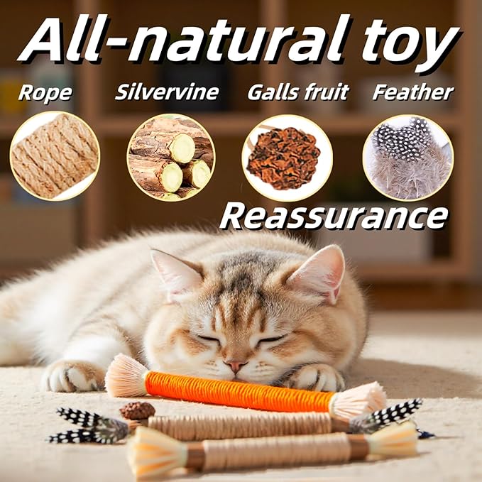 Cat Toys 3Pack Silvervine Chew Stick Kitten Treat Catnip Toy Kitty Natural Stuff Catnip Matatabi for Cleaning Teeth Indoor Dental Snack Interactive