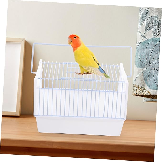 Happyyami 1set Portable Bird Carrier Cage for Pets Lightweight Travel Cage for Parrots Cockatiels Budgies Design for Ample Ventilation for Outdoor Adventures