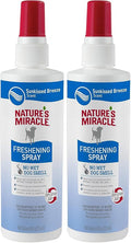 Nature's Miracle Freshening Spray For Dogs Freshens Dog’s Coat Between Baths And Neutralizes Tough Odors With Sunkissed Breeze Scent, 8 Ounces (Pack of 2)