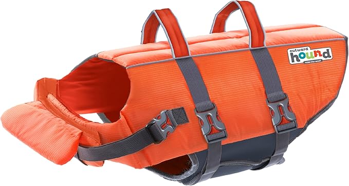 Outward Hound Granby Splash Orange Dog Life Jacket,Large,(Pack of 12)