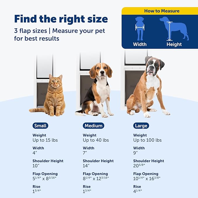 PetSafe 2-Piece Sliding Glass Pet Door - No-Cut DIY Install Doggy Door for Renters - Aluminum Frame - Adjustable Height 75 7/8" to 81" - Ideal for Large Dogs Up to 100 lbs