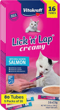 Vitakraft Lick 'n' Lap Snack Creamy, Cat Treat with Real Salmon, 80 Count