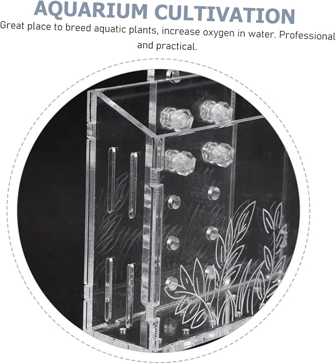 Aquatic Plant Holder Suction Cup Hanging Fish Tank Planter for Live Plants Acrylic Aquarium Planting Cup for Aquascaping and Fish Breeding