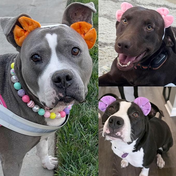 Dog Hair Bow 3 Pack – Double Bow Dog Headbands, Adjustable Hair Accessories for Small & Medium Dogs, Adjustable Pet Hair Accessories for Daily Wear & Special Occasions, Puppy Grooming Accessories