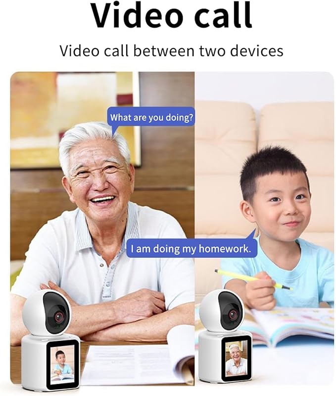 Video Calling Camera with 2.8 inch HD Screen Voice Assistant, 1080P Indoor Home Security Camera, Indoor Home Pet/Nanny/Baby/Elder/Dog Camera with Phone App