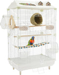 18.5x12x30 in Iron Flight Bird Cage, 2 Tiers Freestanding Parakeet Bird Cage, Pigeons Parrot Birdcage, Large Parakeets Cage with 4-6 Birds Capacity