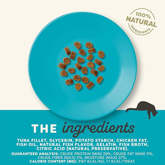 Applaws Natural Chewy Cat Treats, Grain-Free, High Protein, Limited Ingredients, No Artificial Additives or Fillers, Healthy & Nutritious Snack for Cats, Tuna (12 x 2.0oz Bags)